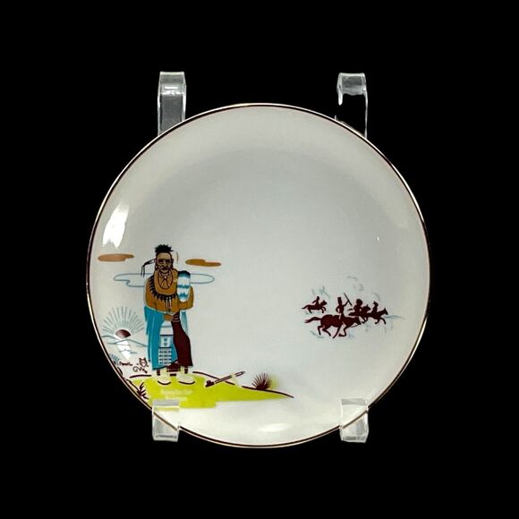Acee Blue Eagle China Bread Plate 6 1/2" Ruling His Sun Pawnee Indian Knox Japan - Picture 1 of 6